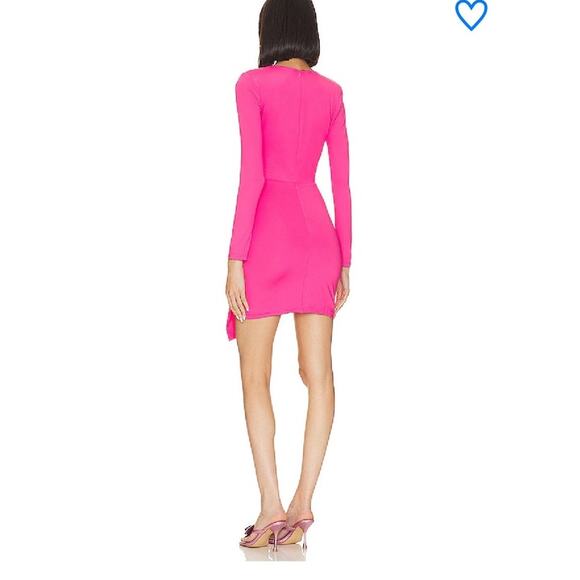 REVOLVE Superdown White Label Martyna Deep V Fully Lined Dress In Fuchsia - Picture 2 of 6